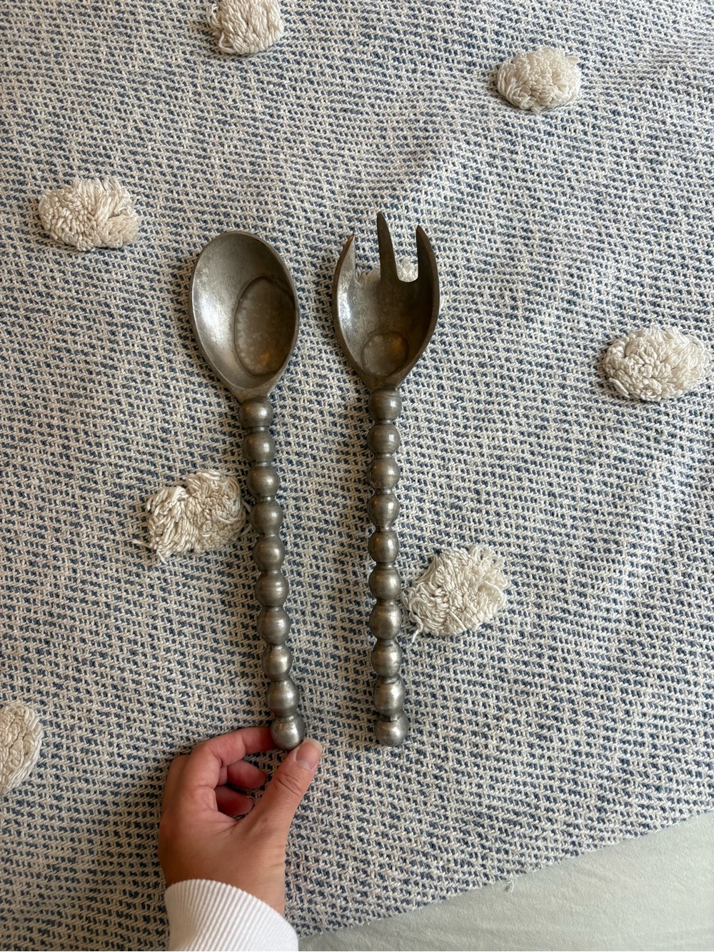 Pewter serving utensils